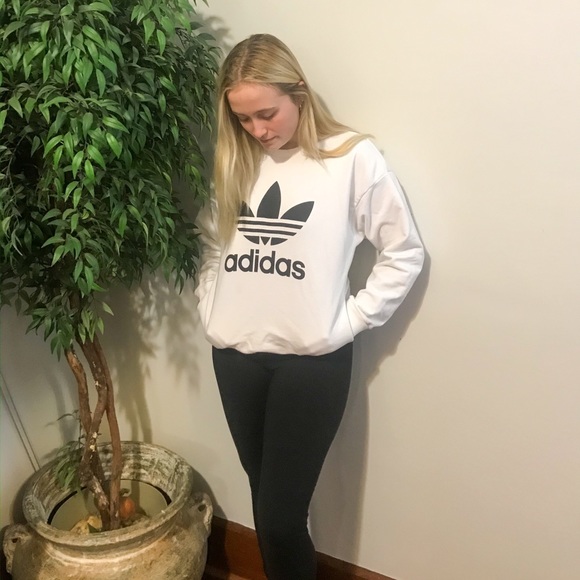 White adidas crew neck